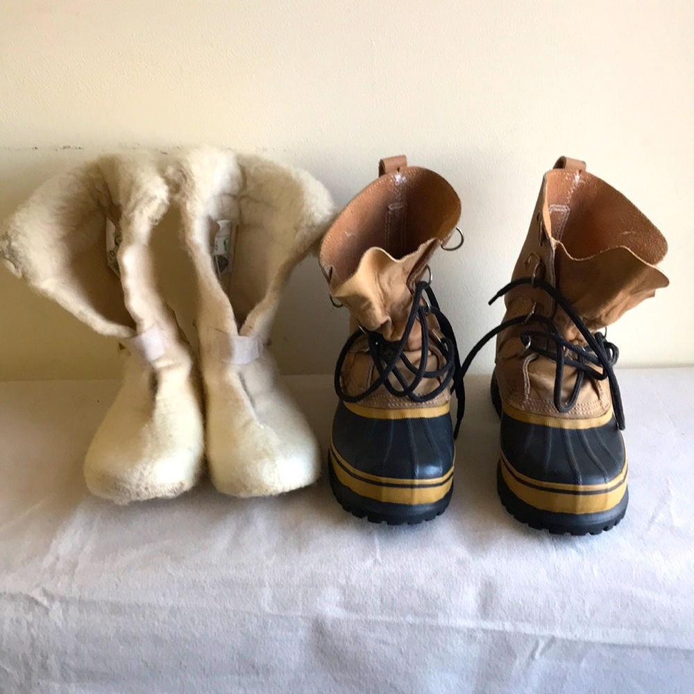 Sorel Caribou Sz 6 boot Kaufman boot "Made in Canada" tan leather Waterproof - Picture 2 of 15